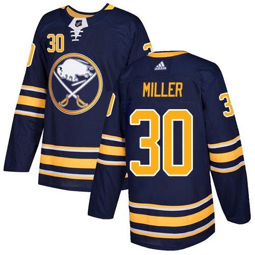 Men Adidas Buffalo Sabres #30 Ryan Miller Navy Blue Home Authentic Stitched NHL Jersey->buffalo sabres->NHL Jersey